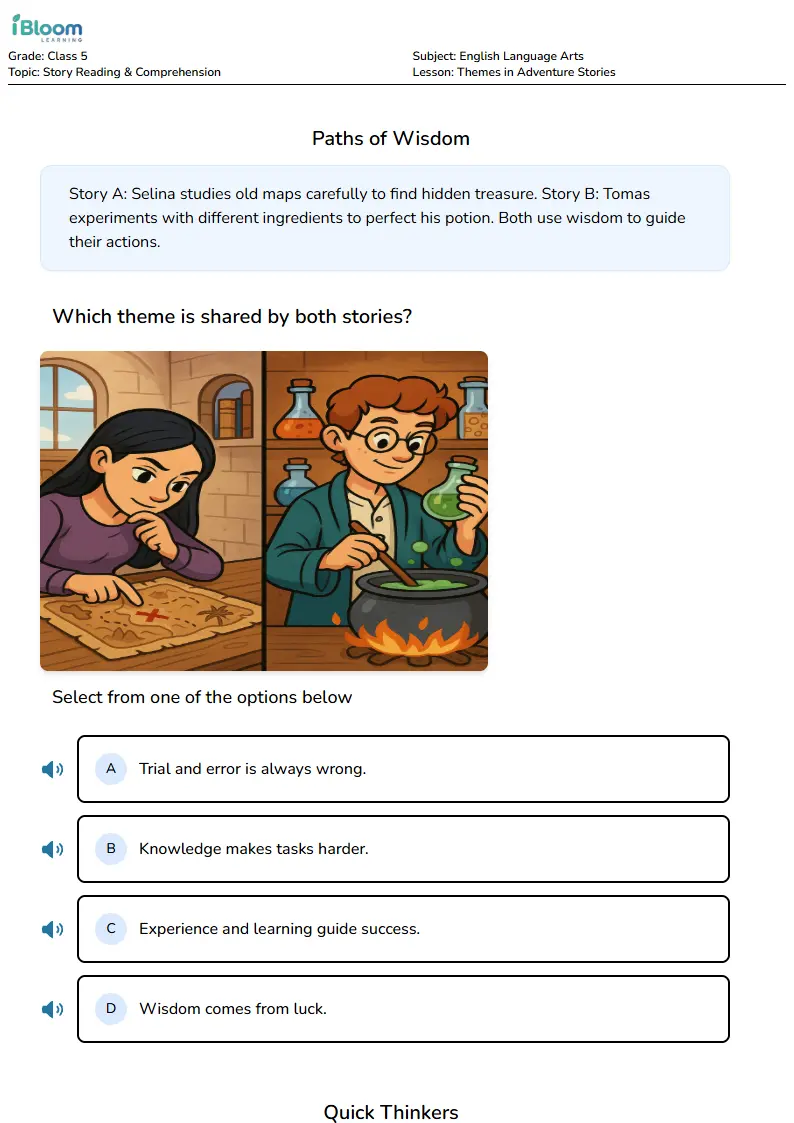 Themes in Adventure Stories Lesson for Class 5 | iBloom