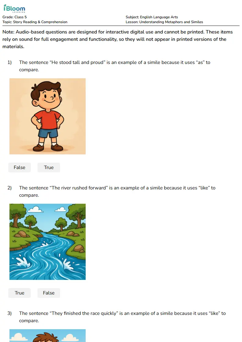 Understanding Metaphors and Similes Lesson for Class 5 | iBloom