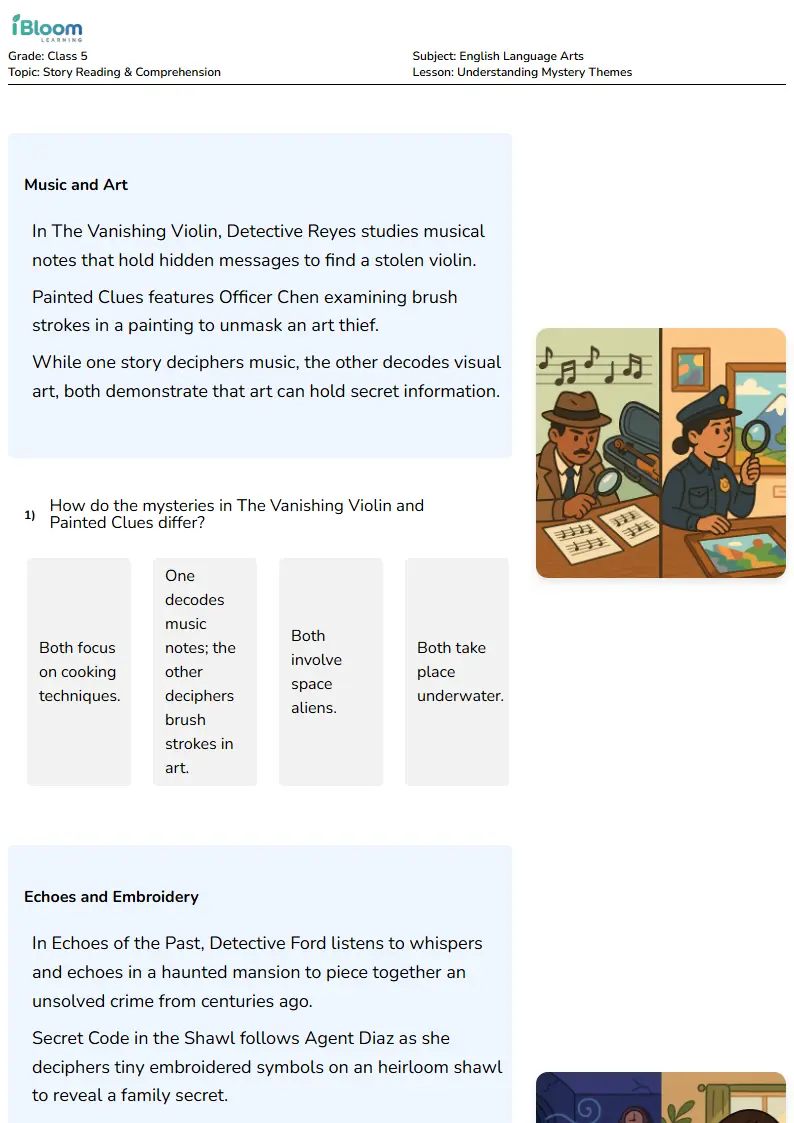 Understanding Mystery Themes Lesson for Class 5 | iBloom