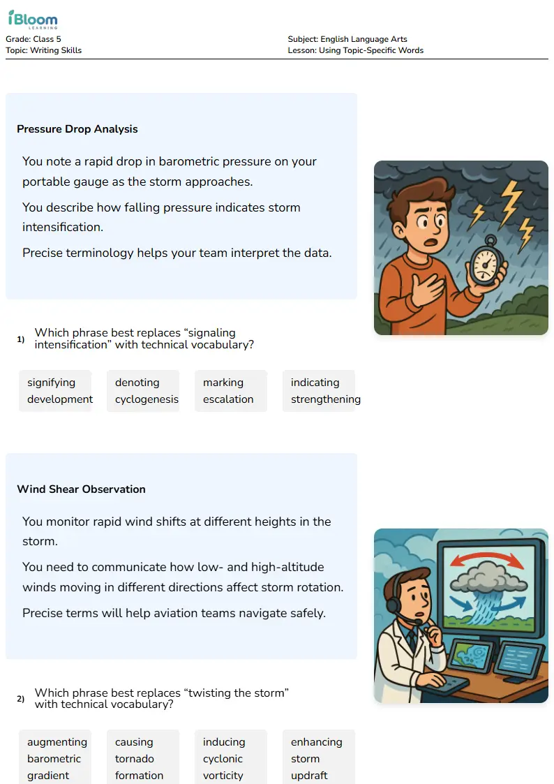 Using Topic-Specific Words Lesson for Class 5 | iBloom