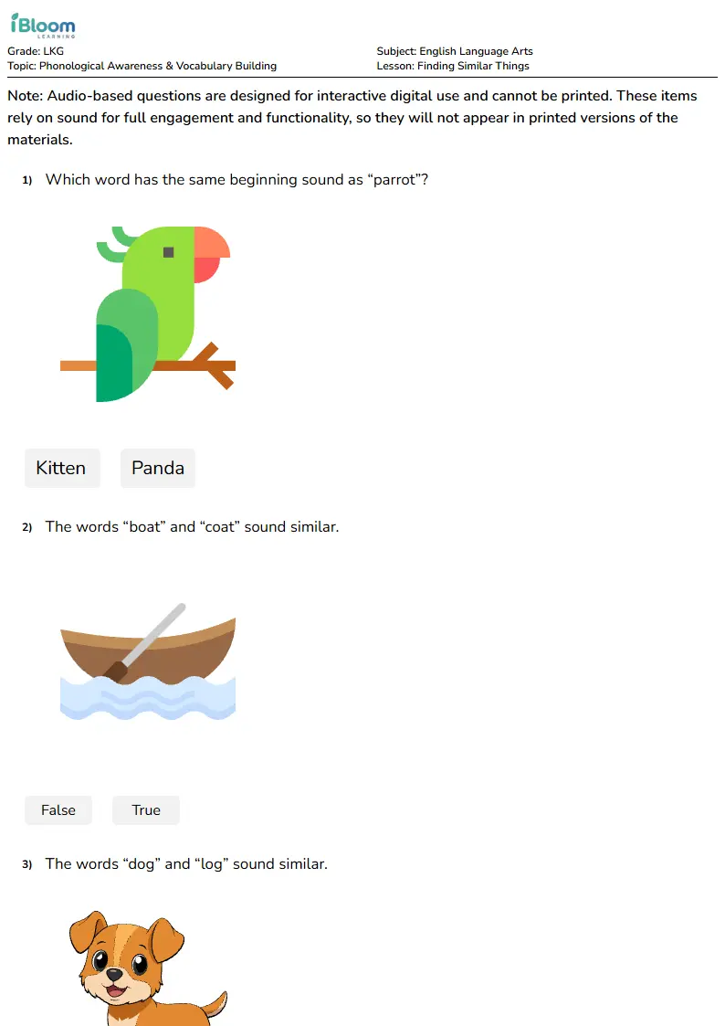 Finding Similar Things Lesson for Lkg