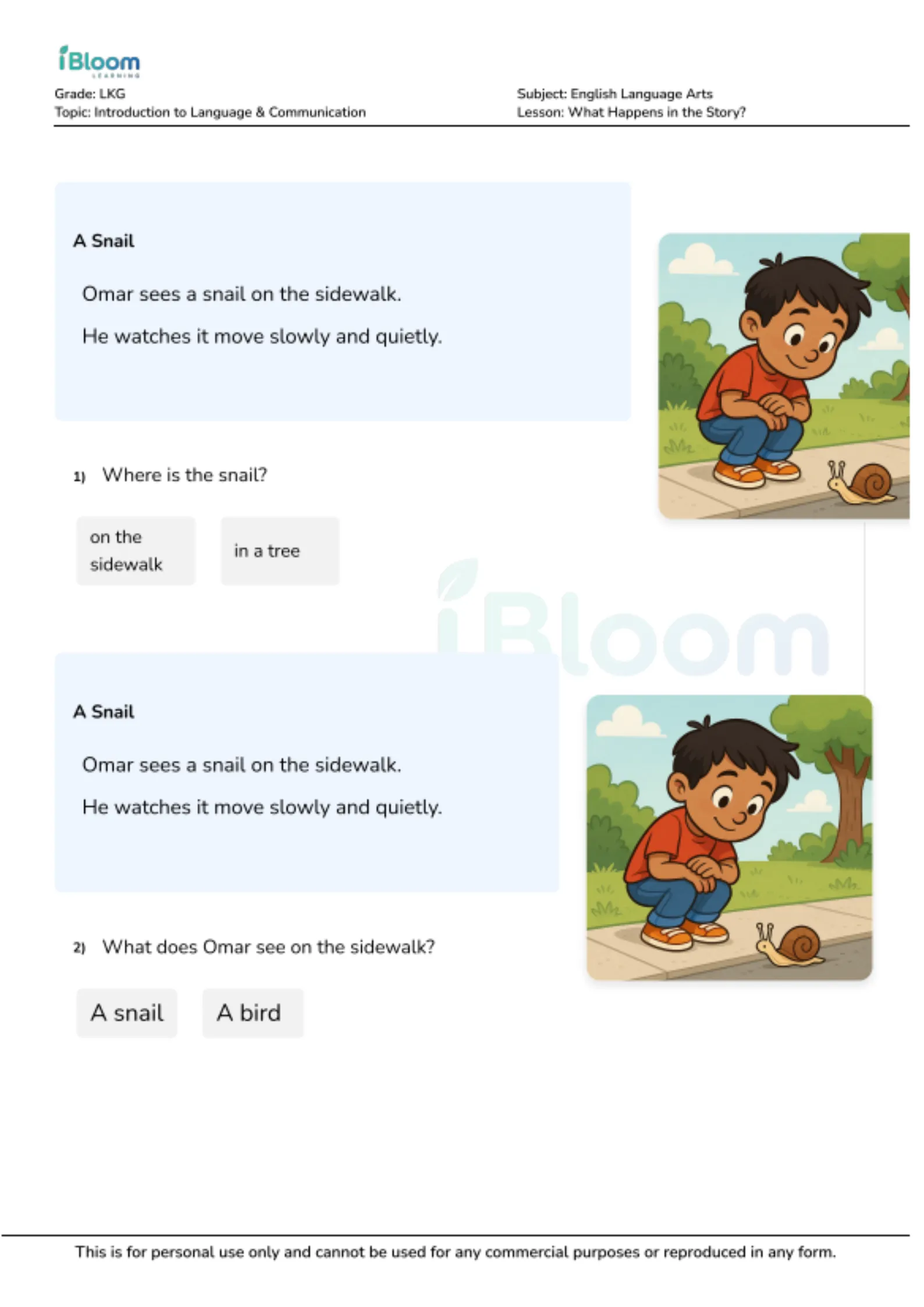 What Happens In The Story%3F Lesson for Lkg | iBloom