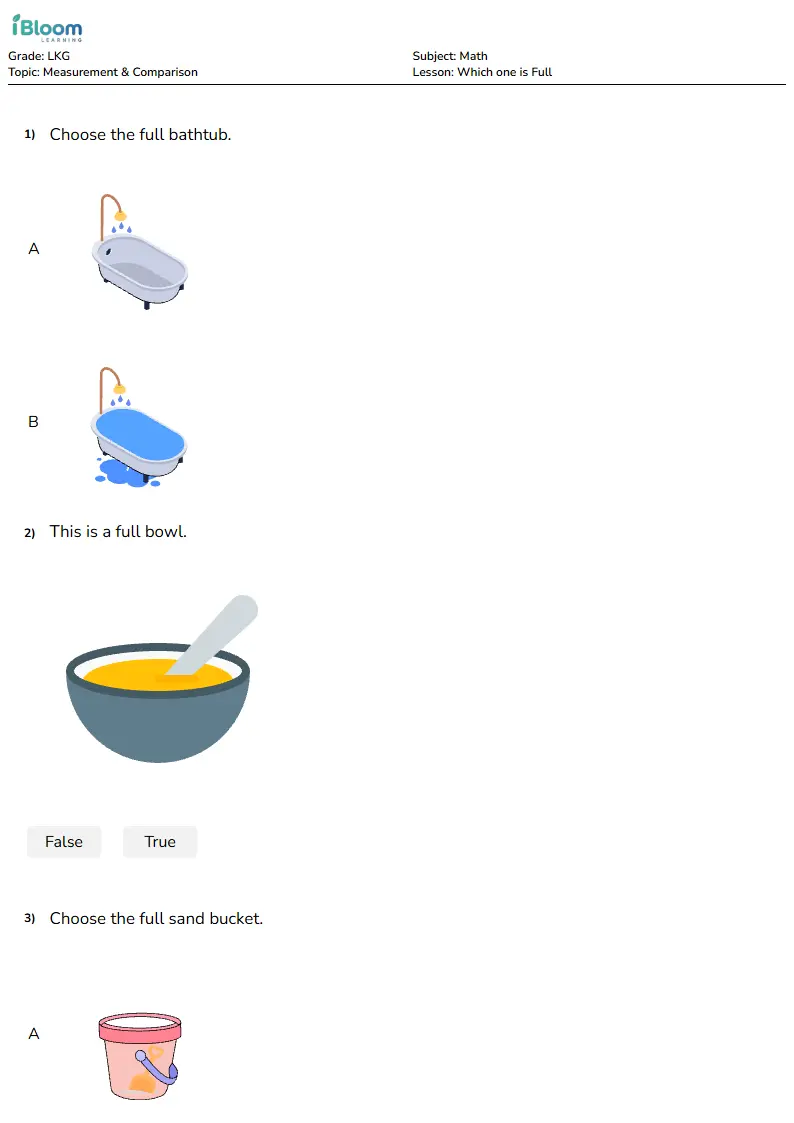 Which one is Full Lesson for Lkg | iBloom