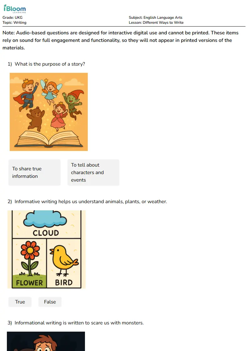Different Ways to Write Lesson for Ukg | iBloom