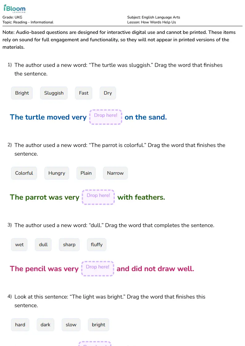 How Words Help Us Lesson for Ukg | iBloom