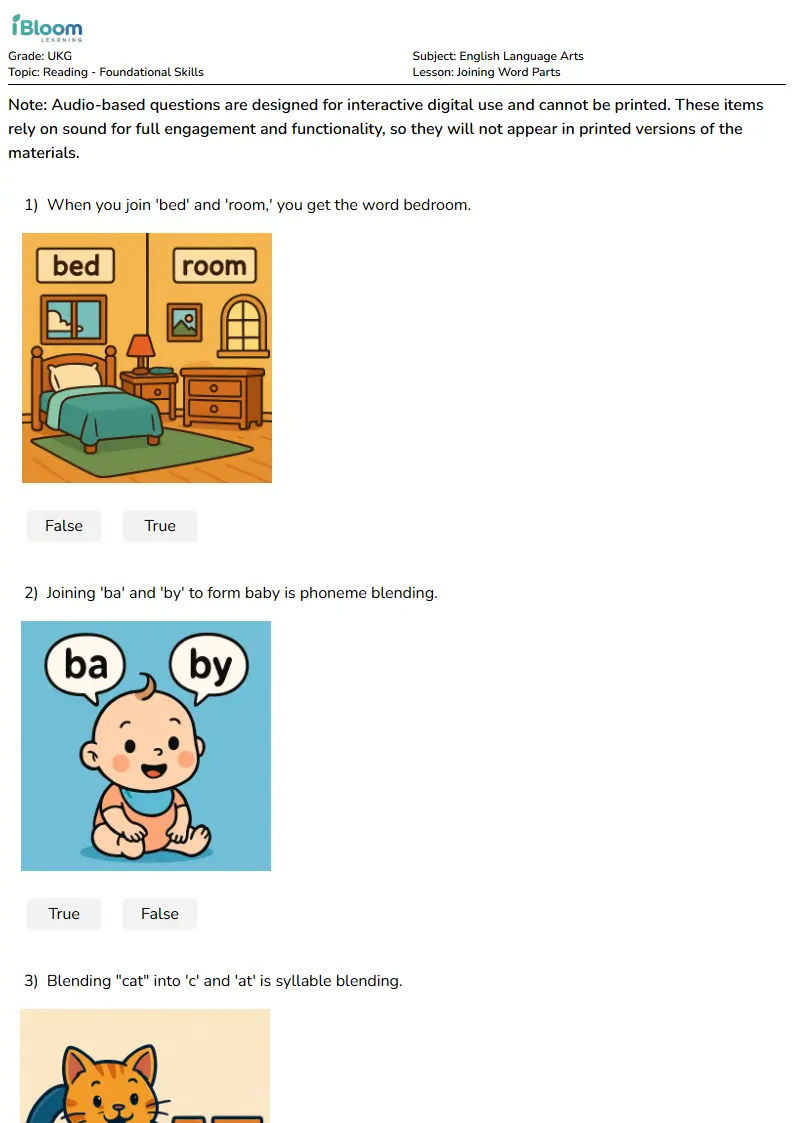 Joining Word Parts Lesson for Ukg | iBloom