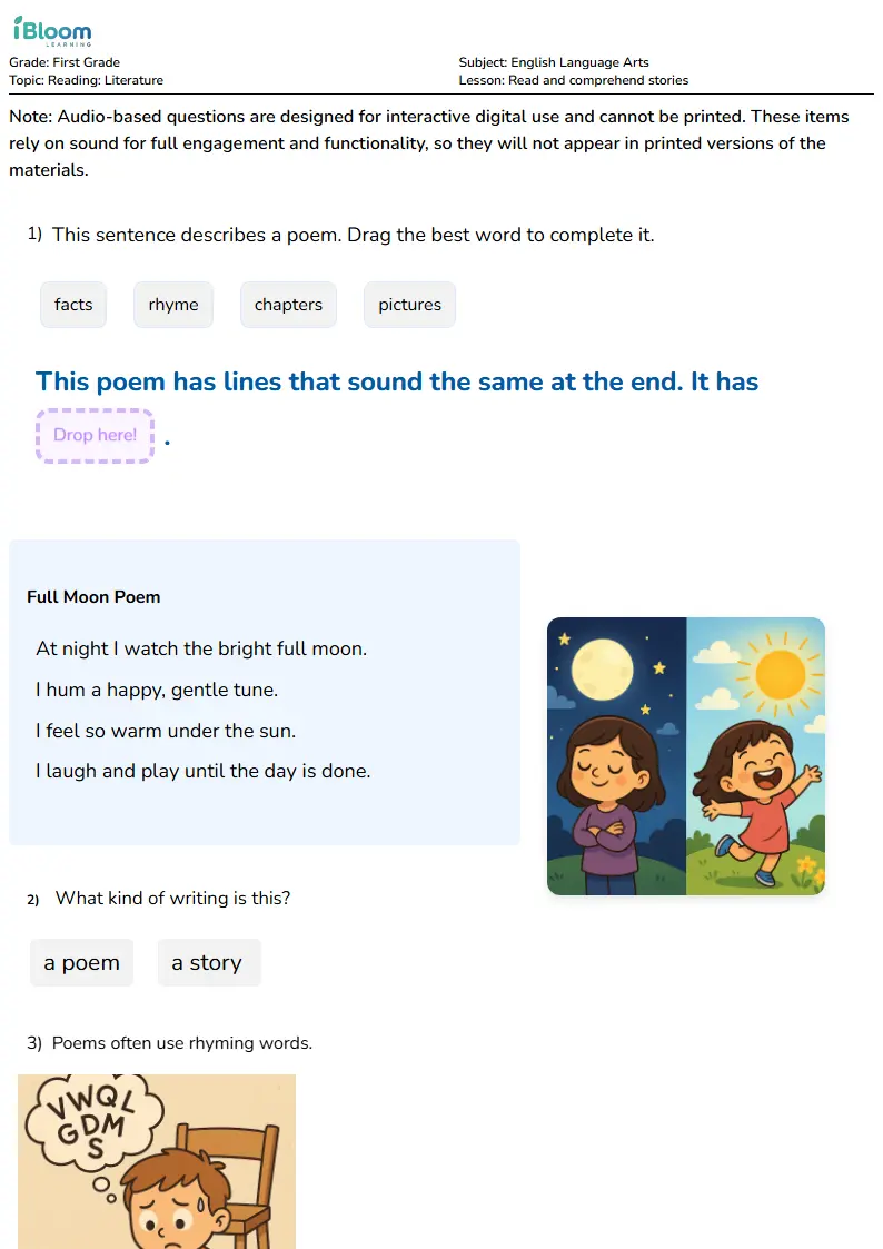 Read and comprehend stories Lesson for First Grade | iBloom