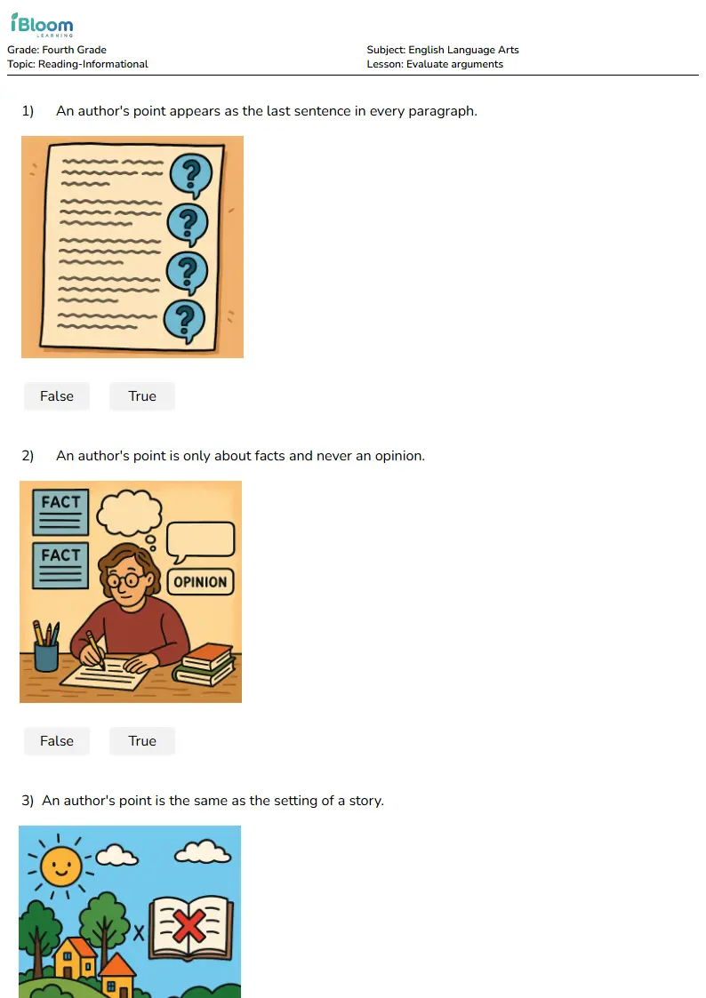 Evaluate arguments Lesson for Fourth Grade | iBloom