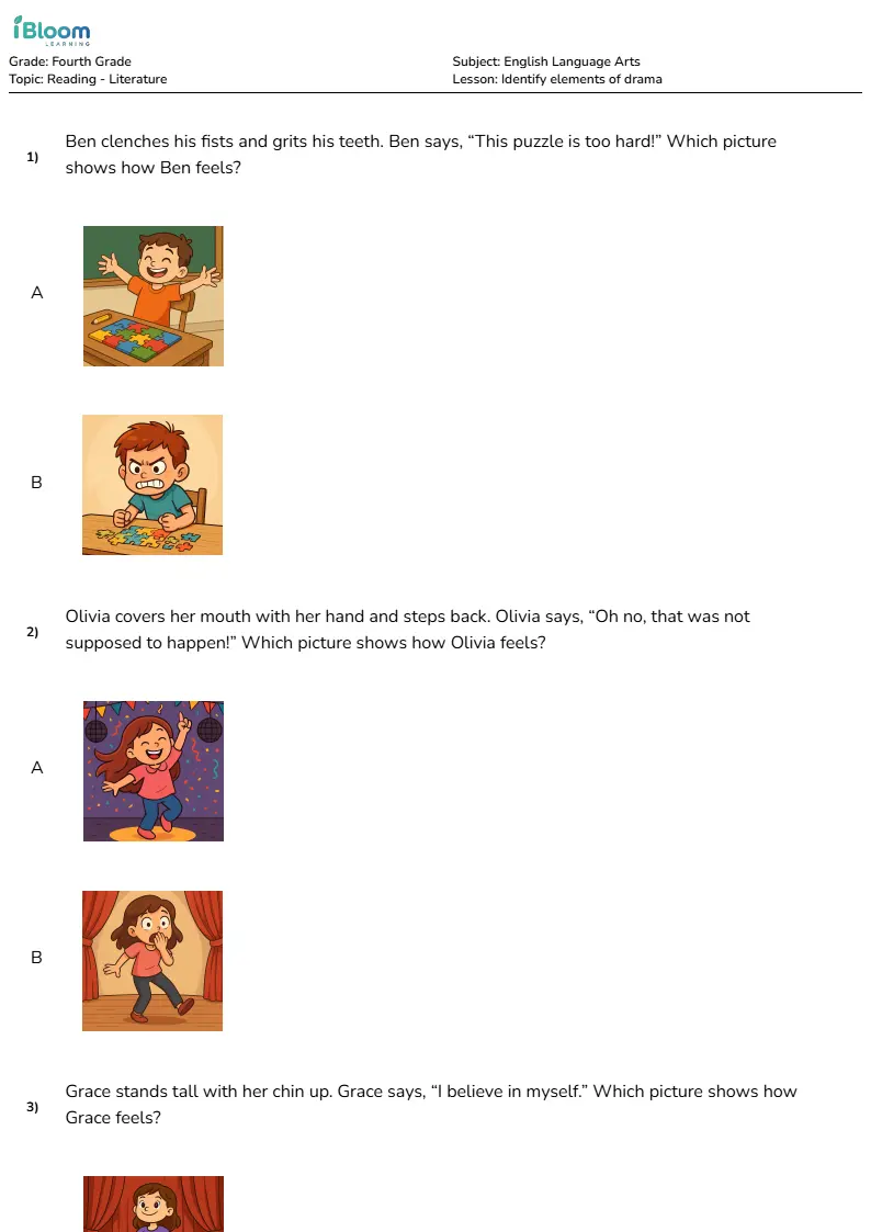 Identify elements of drama Lesson for Fourth Grade | iBloom