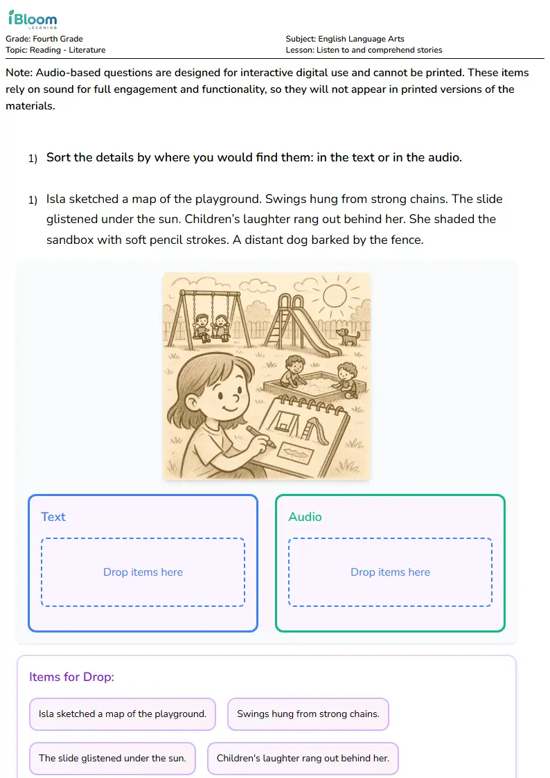 Listen to and comprehend stories Lesson for Fourth Grade | iBloom