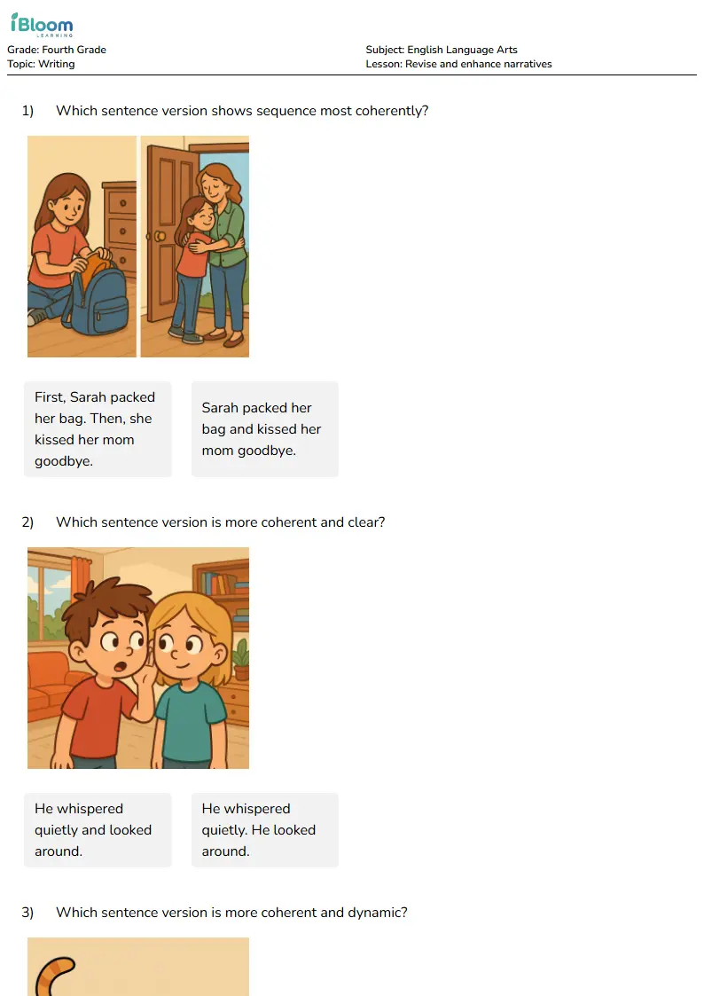 Revise and enhance narratives Lesson for Fourth Grade | iBloom