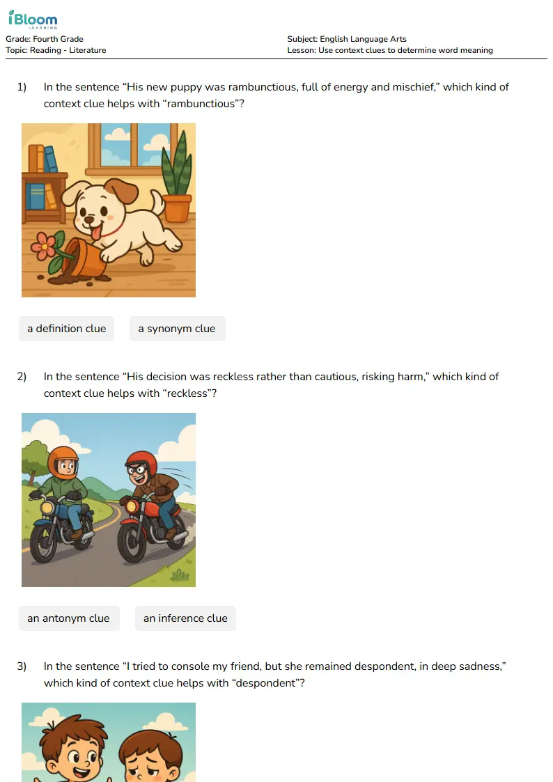 Context Clues Word Meaning Lesson