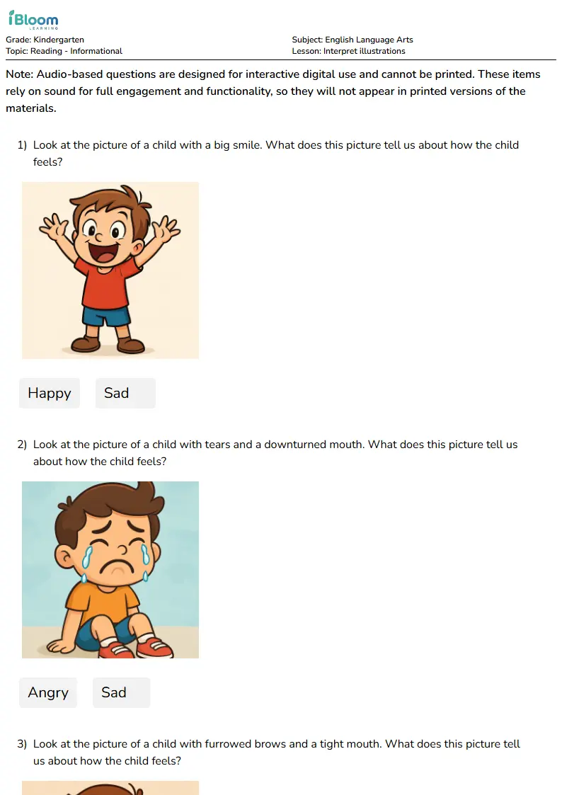 Interpret illustrations Lesson for Kindergarten | iBloom