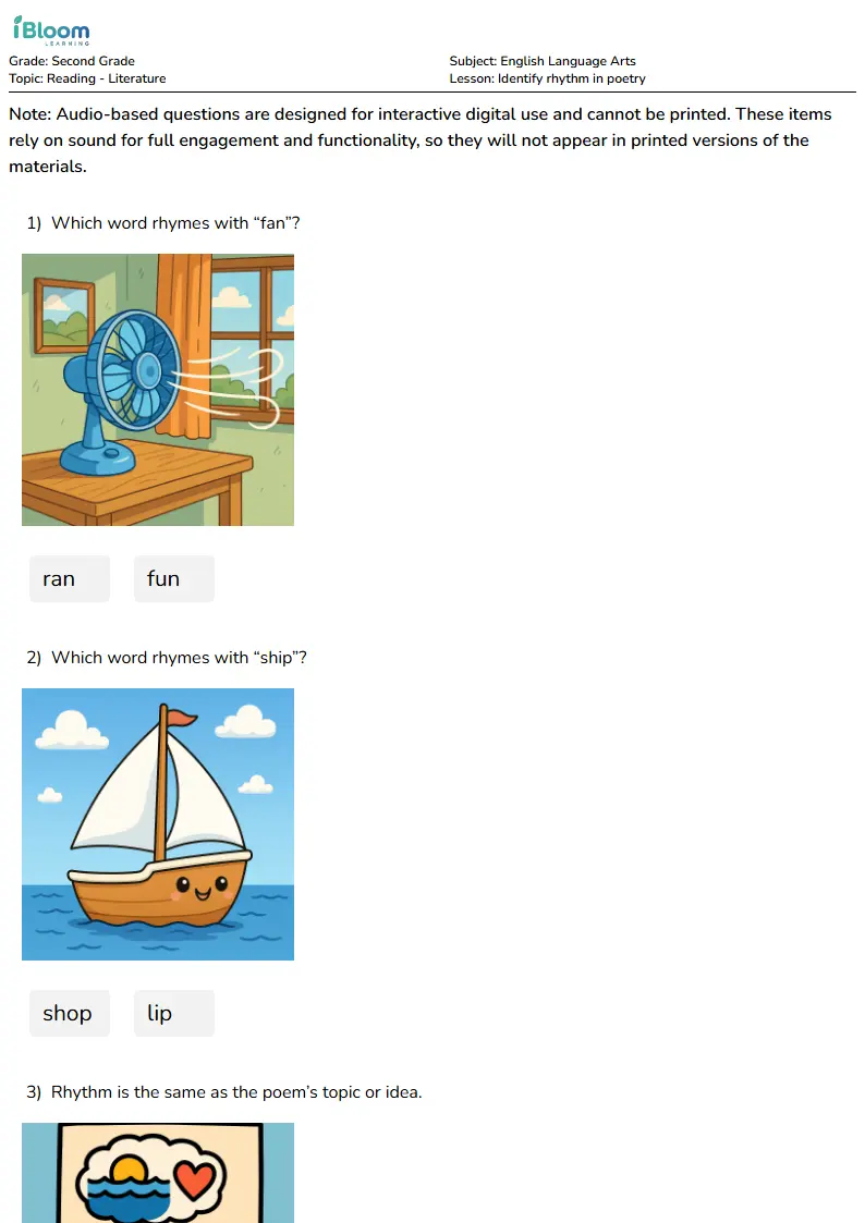 Identify rhythm in poetry Lesson for Second Grade | iBloom