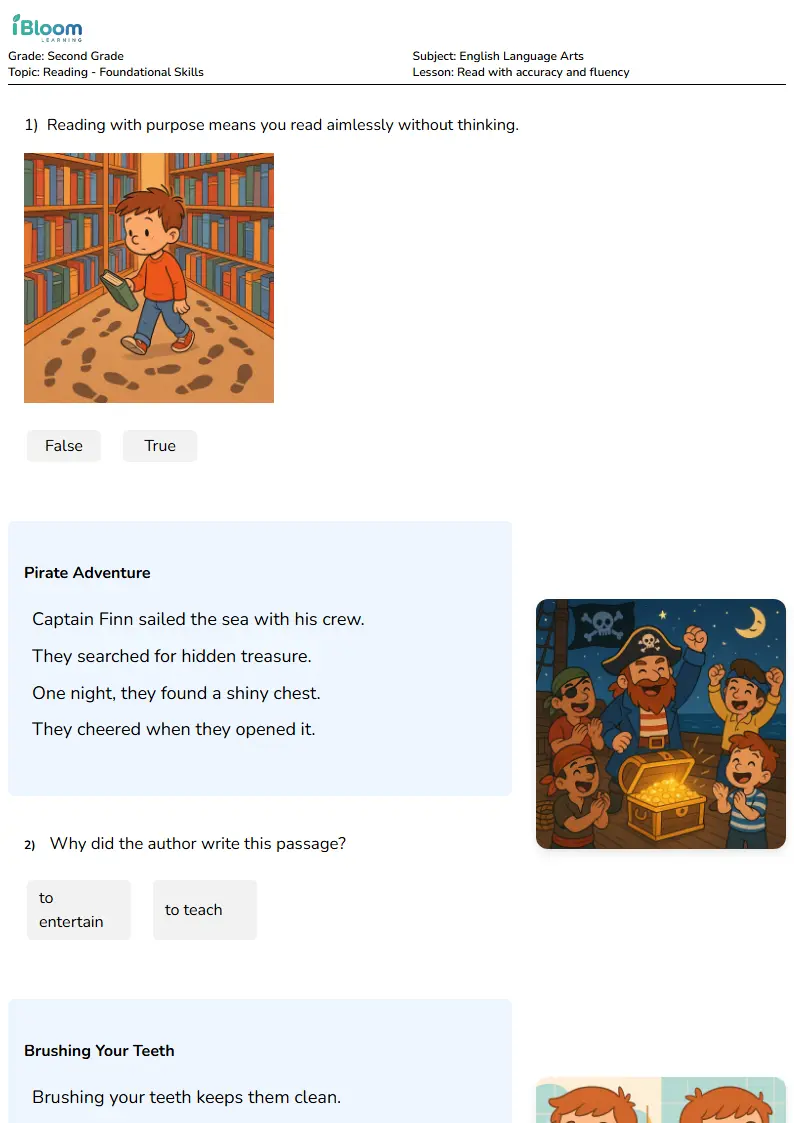 Read with accuracy and fluency Lesson for Second Grade | iBloom
