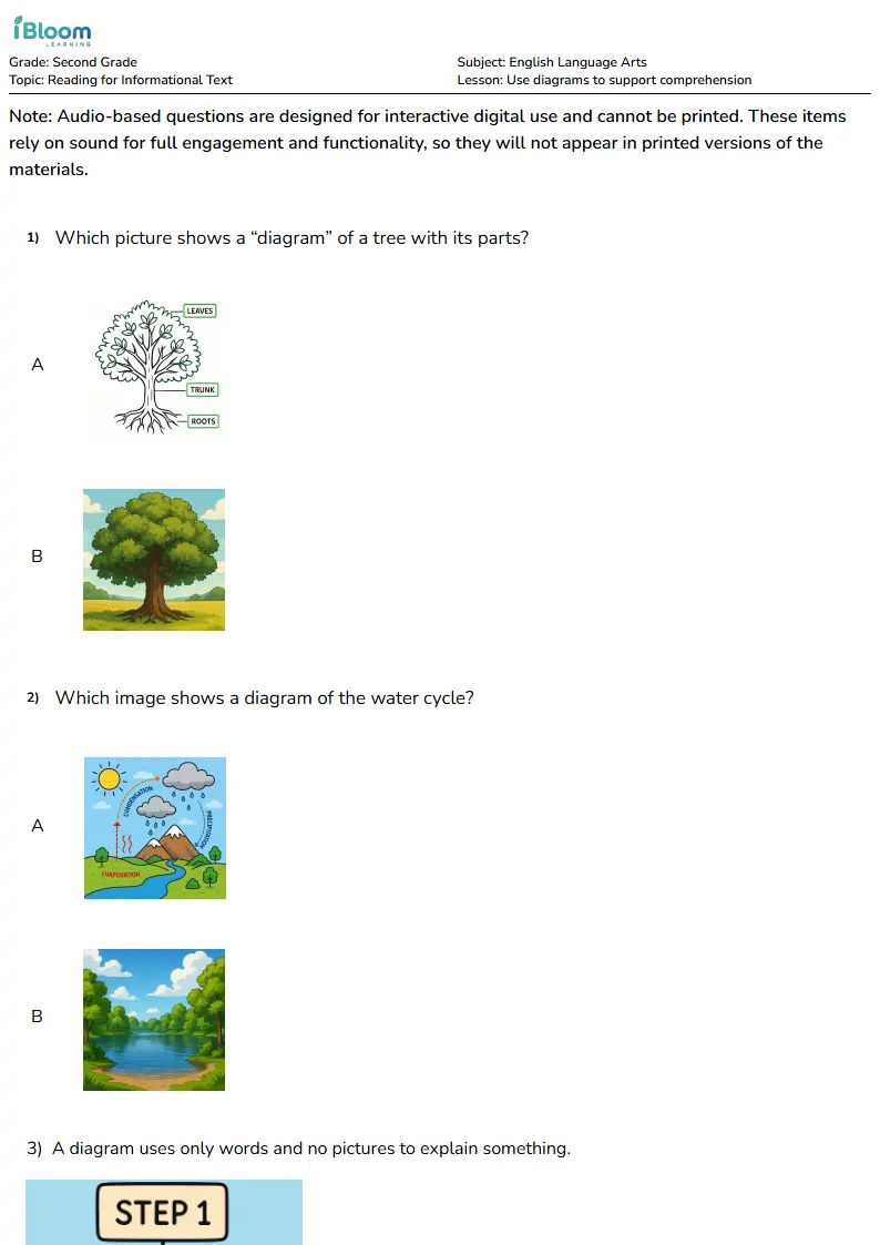 Use diagrams to support comprehension Lesson for Second Grade | iBloom