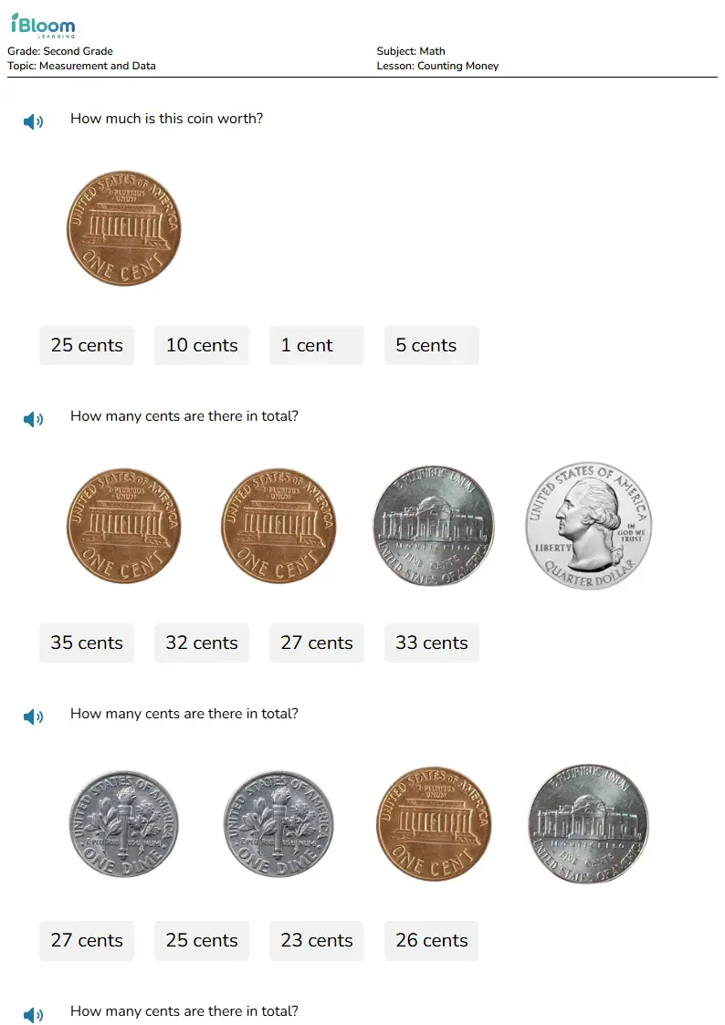 Counting Money Lesson for Second Grade | iBloom