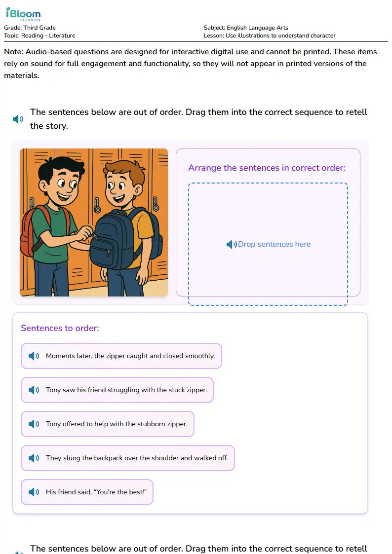 Use illustrations to understand character Lesson for Third Grade | iBloom