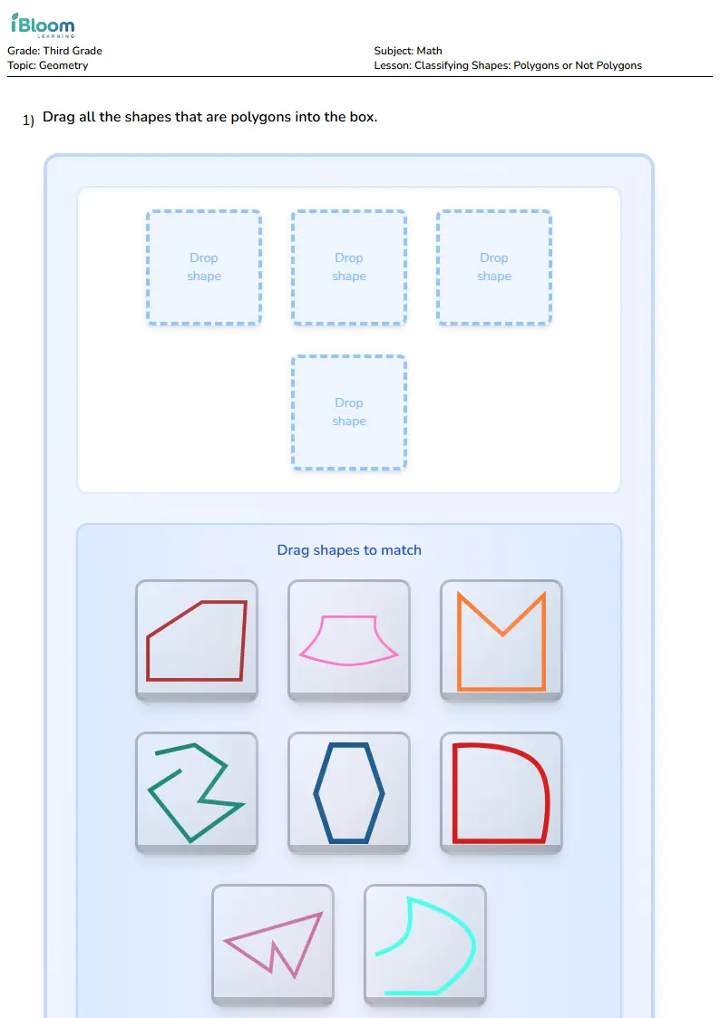 Classifying Shapes: Polygons or Not Polygons Lesson for Grade 3
