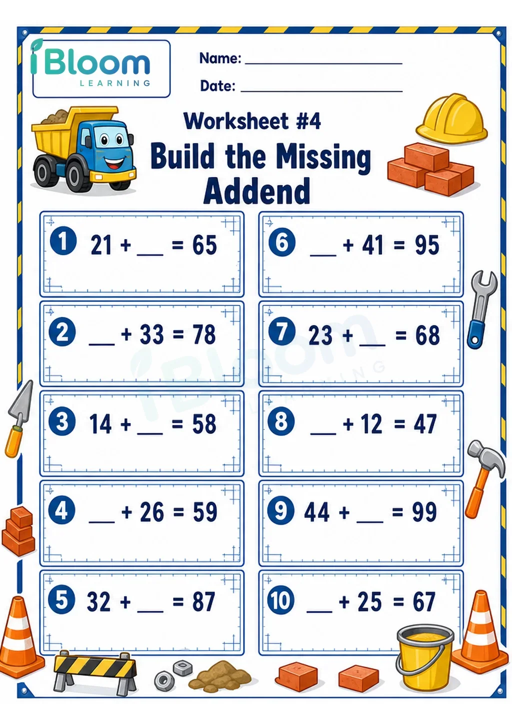 Preview page 1 of Build the Missing Addend
