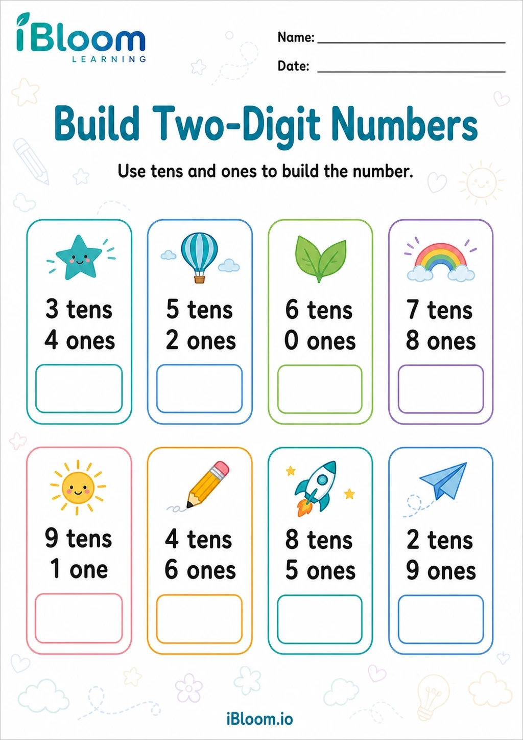 Preview page 1 of Build Two-Digit Numbers