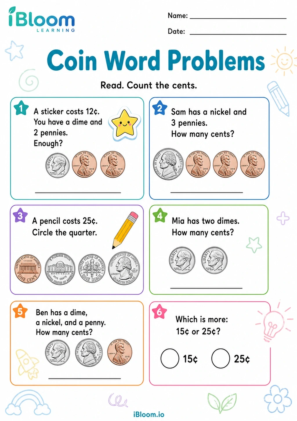 Preview page 1 of Coin Word Problems