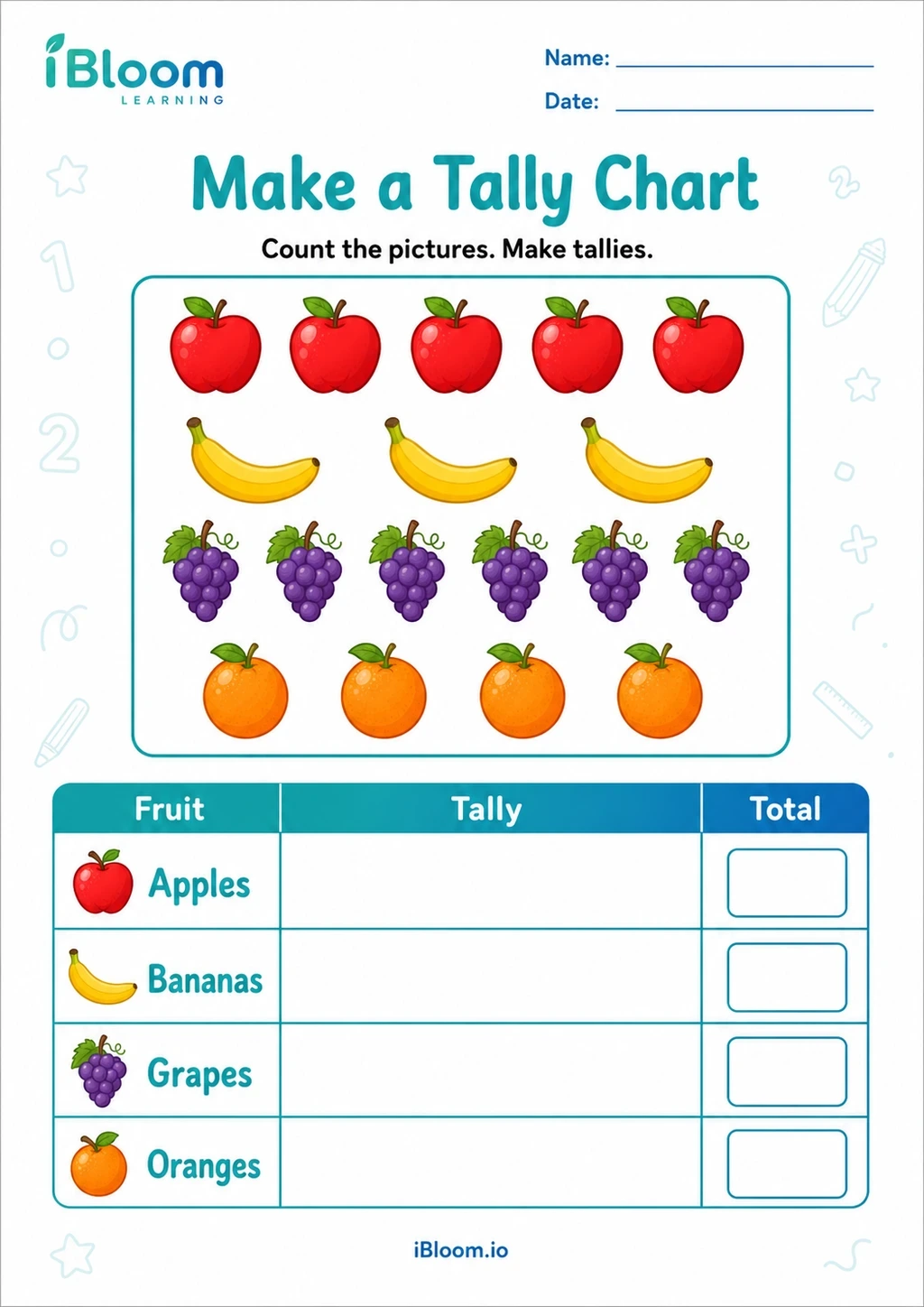 Preview page 1 of Make a Tally Chart