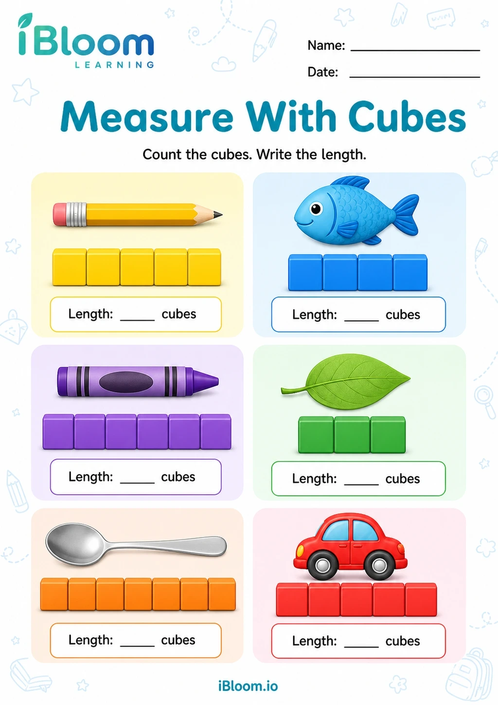 Preview page 1 of Measure With Cubes