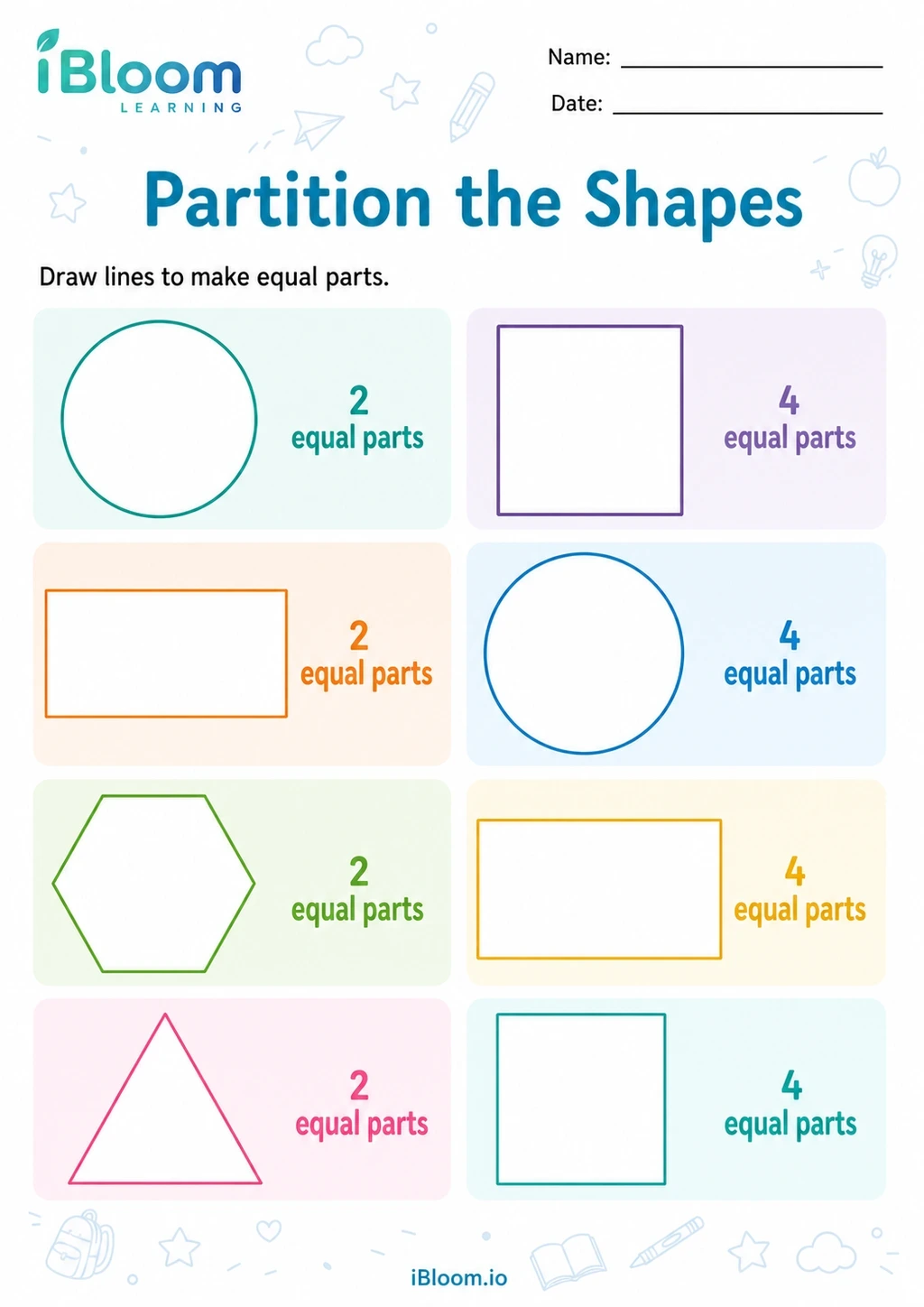 Preview page 1 of Partition the Shapes