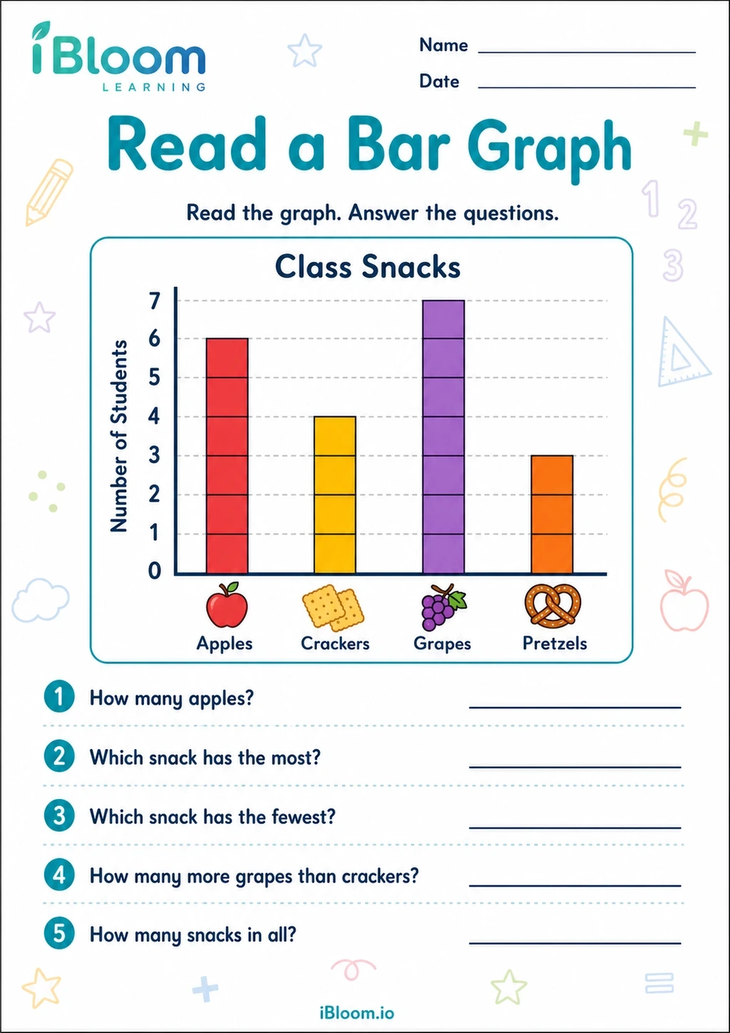 Preview page 1 of Read a Bar Graph
