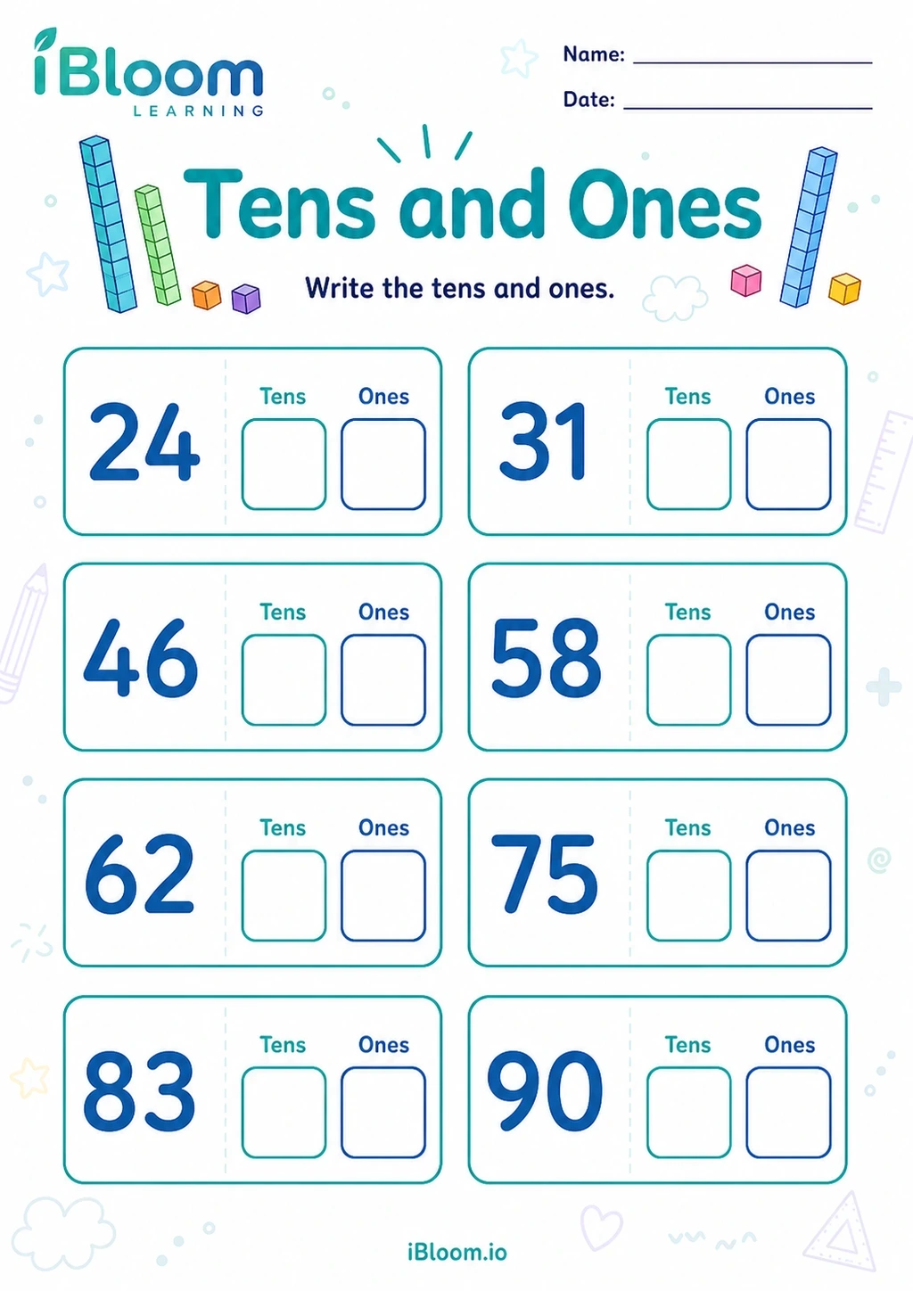 Preview page 1 of Tens and Ones