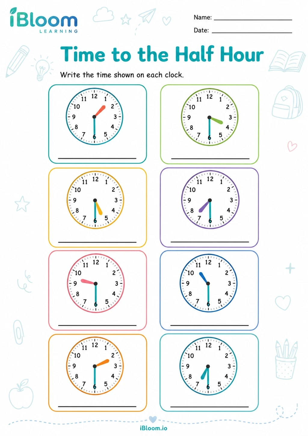 Preview page 1 of Time to the Half Hour