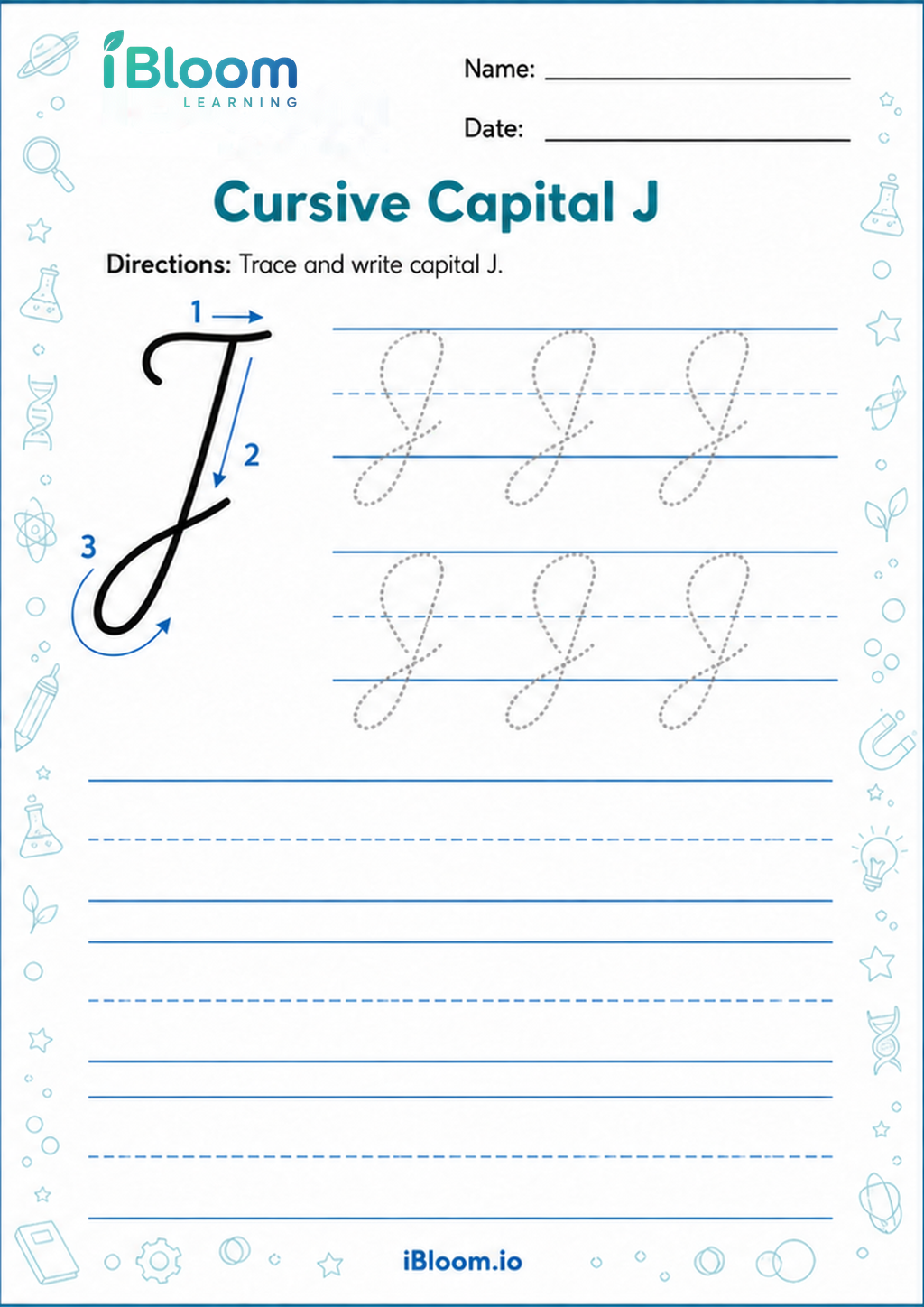 Preview page 1 of Cursive Capital J