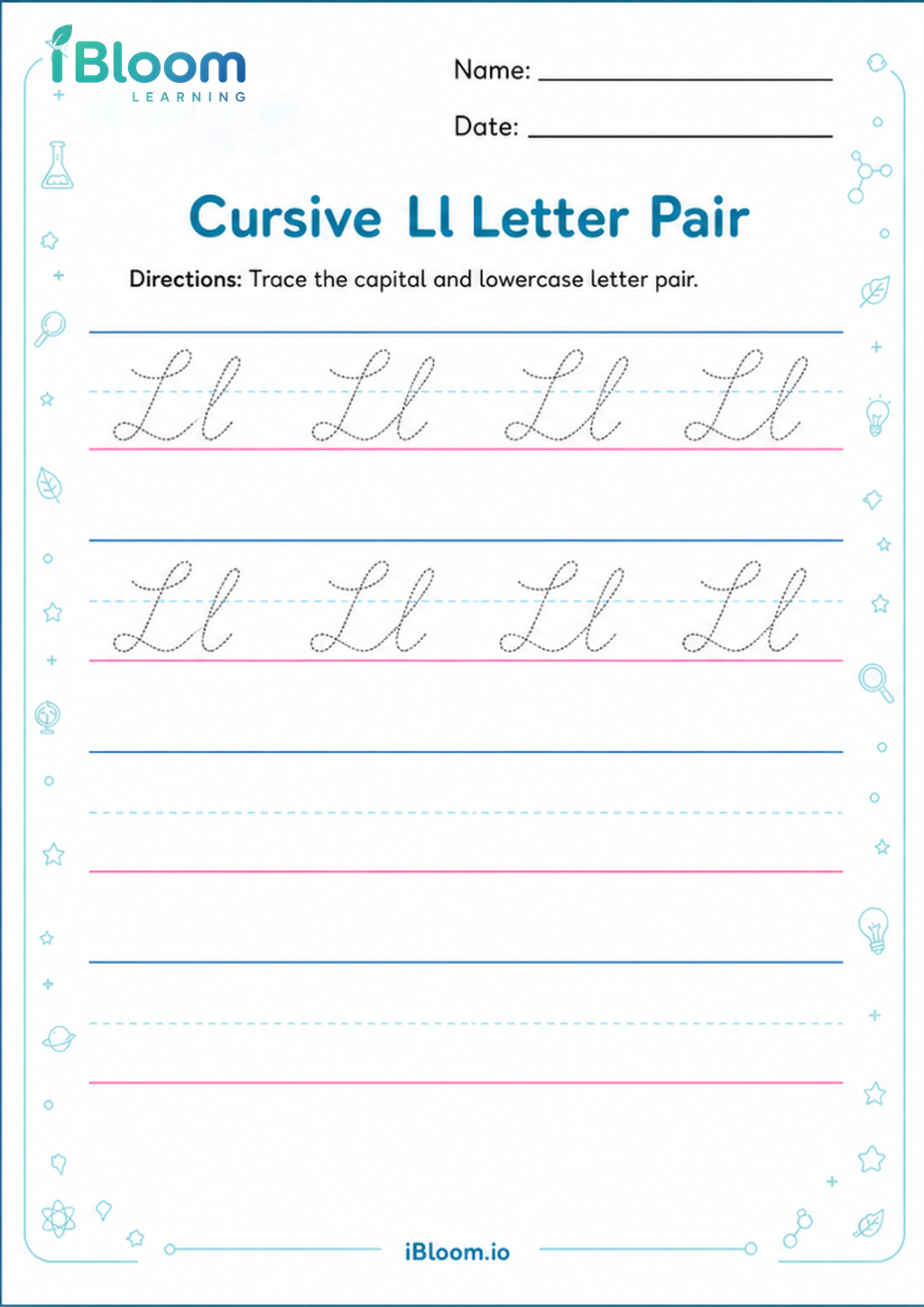 Preview of Cursive Ll Letter Pair worksheet