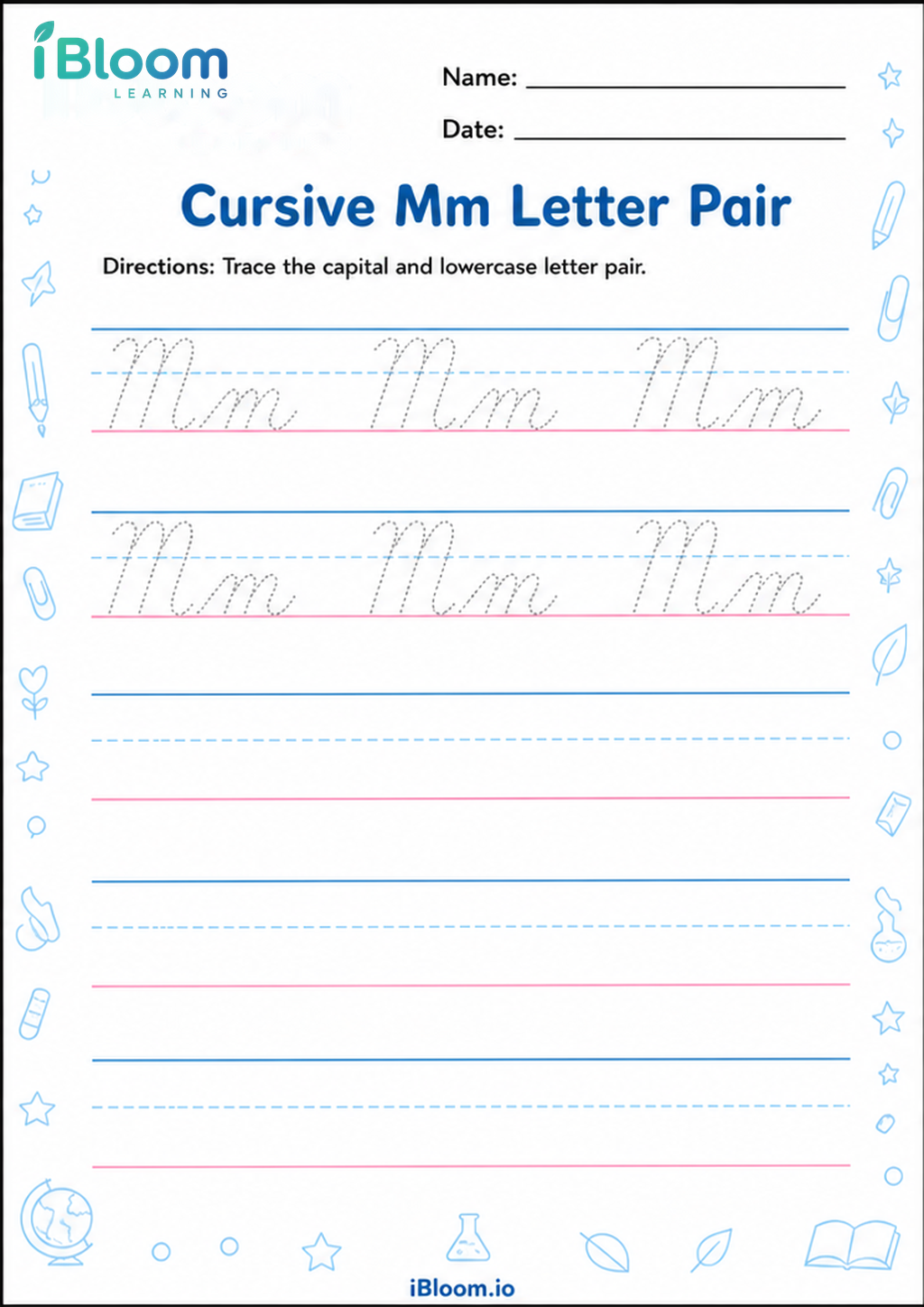 Preview of Cursive Mm Letter Pair worksheet