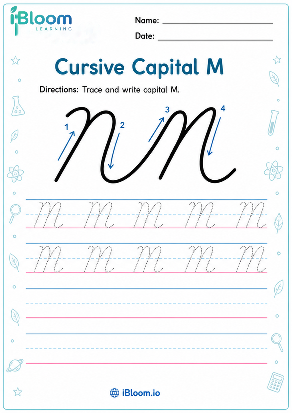 Preview page 1 of Cursive Capital M