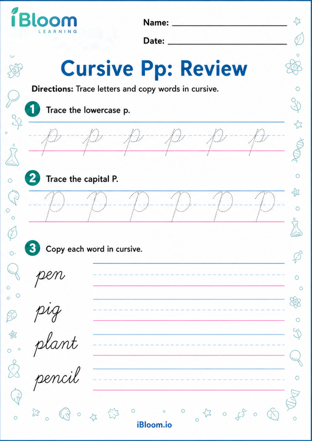 Preview page 1 of Cursive Pp: Review