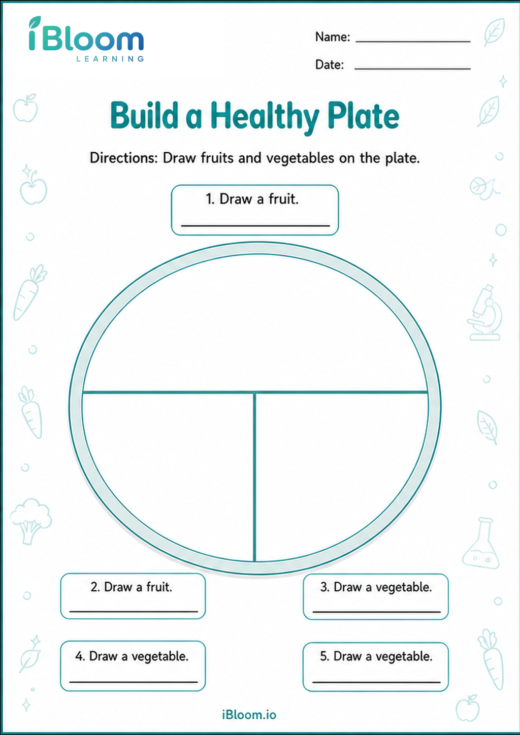 Preview of Build a Healthy Plate worksheet
