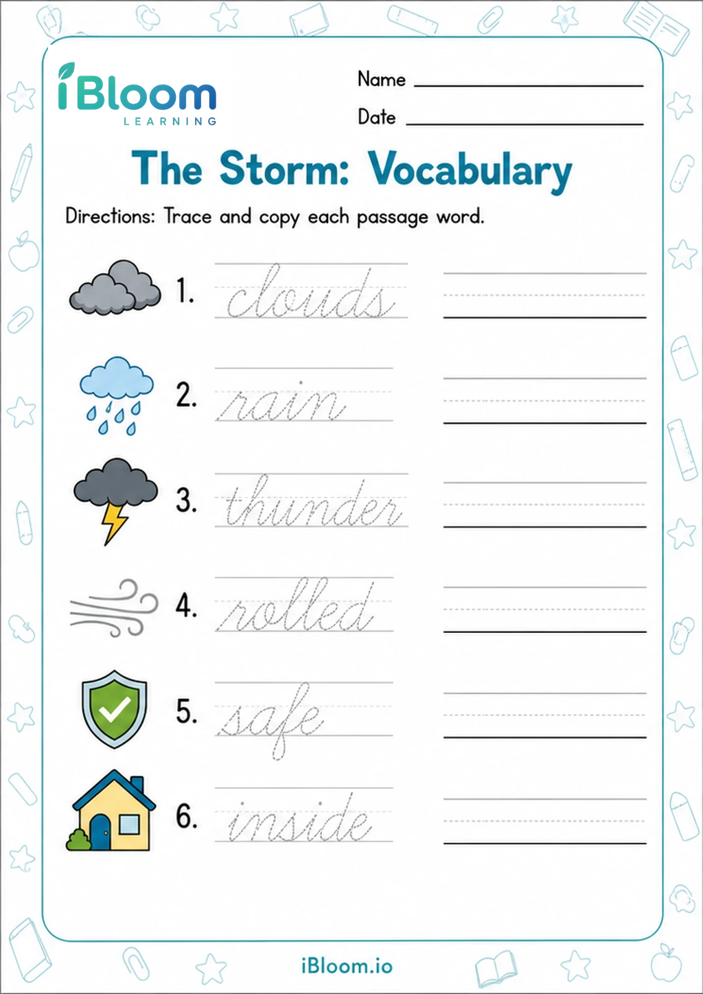 Preview page 1 of The Storm: Vocabulary