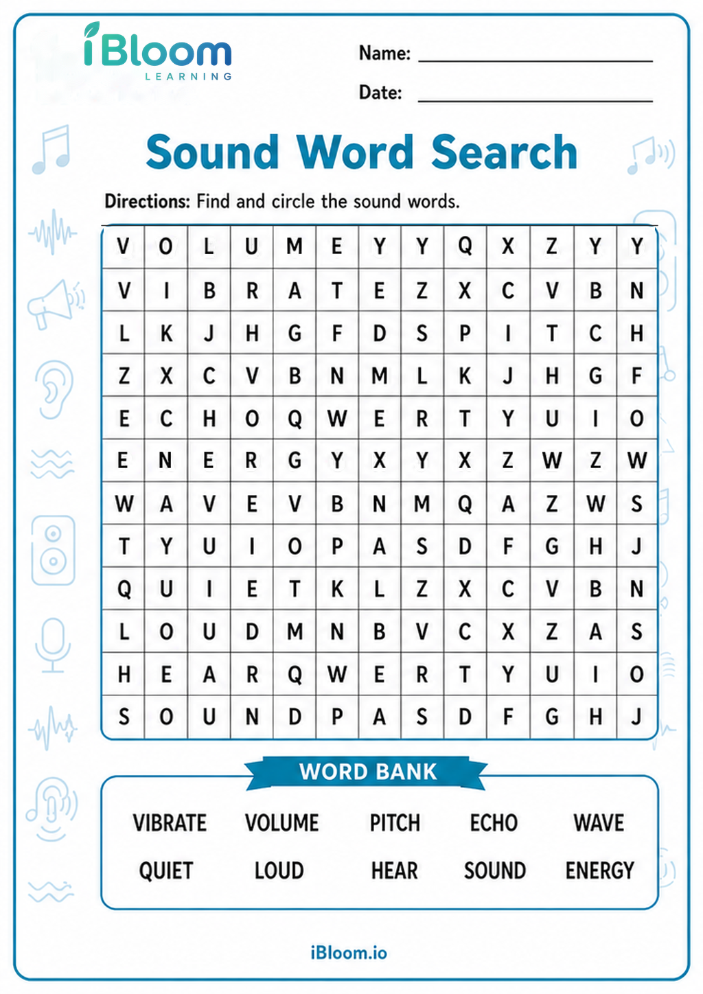 Preview page 1 of Sound Word Search