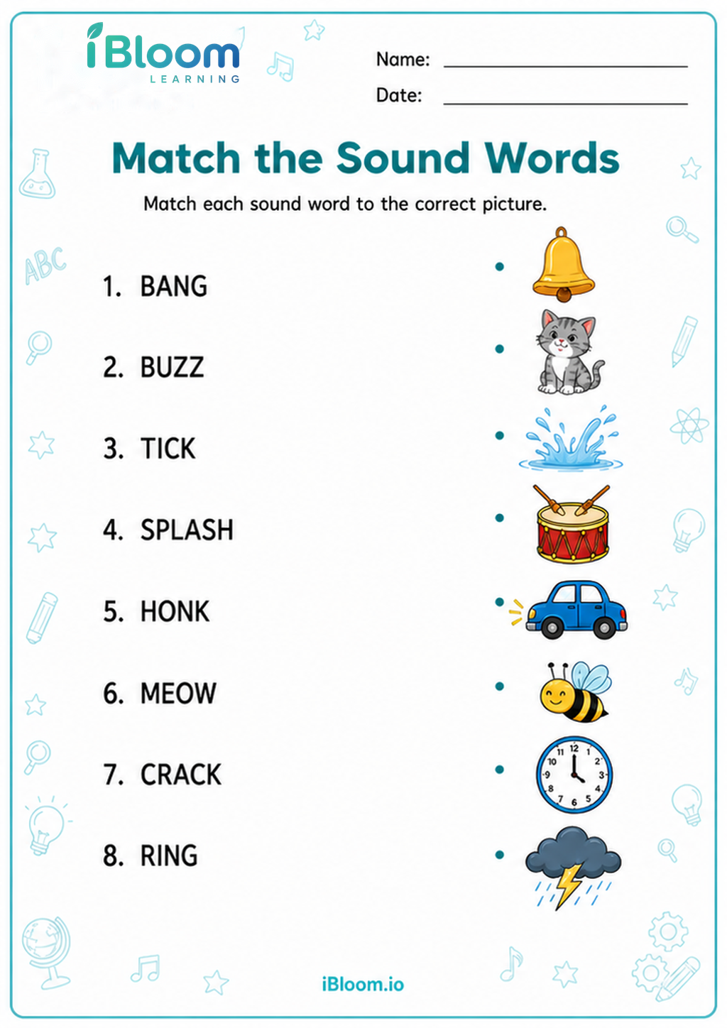 Preview of Match the Sound Words worksheet