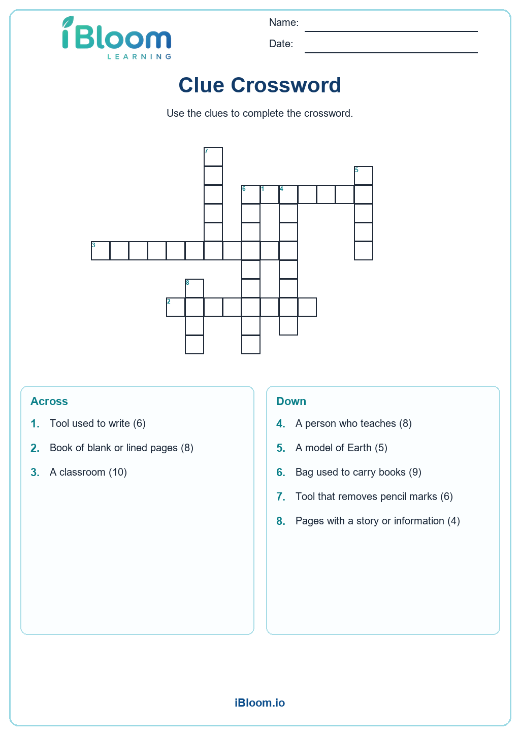 Preview page 1 of Clue Crossword