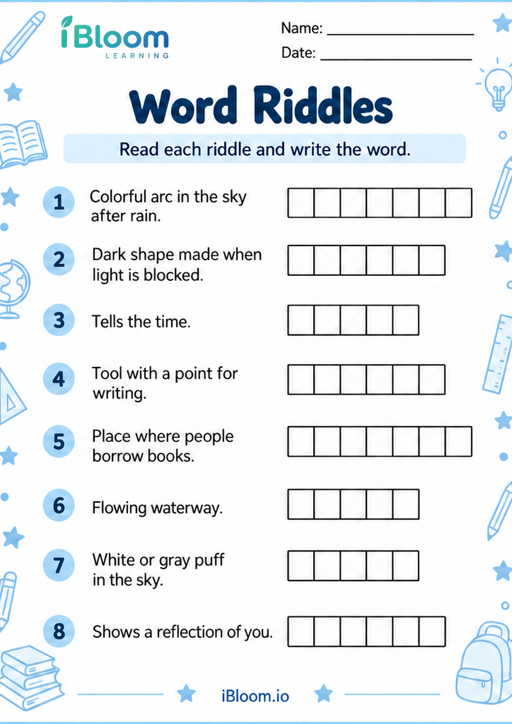 Preview page 1 of Word Riddles