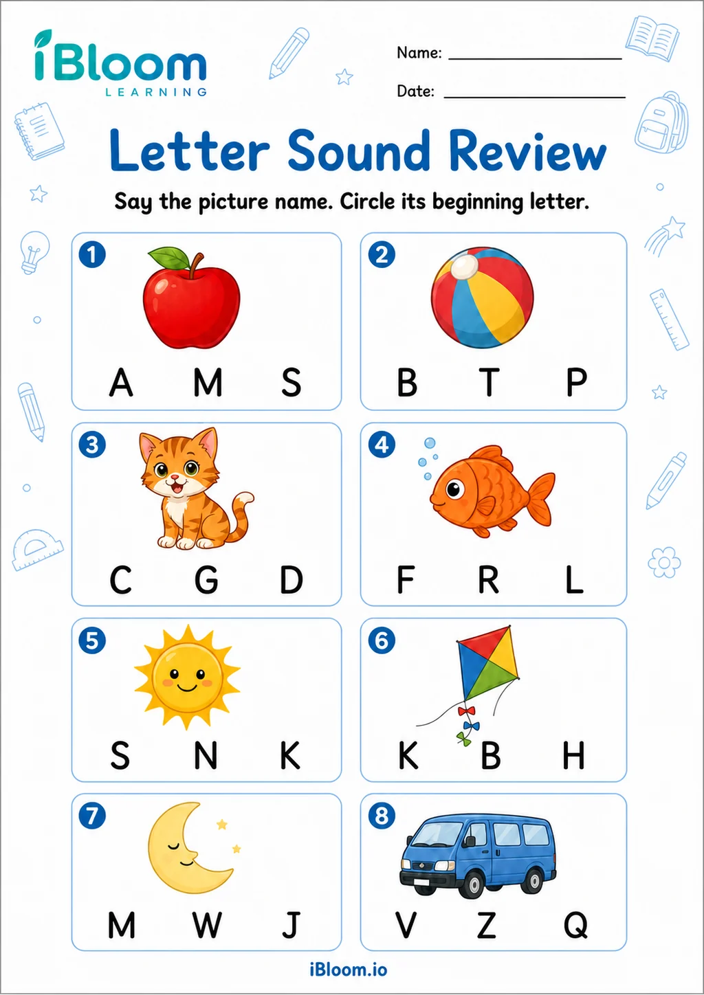 Preview page 1 of Letter Sound Review