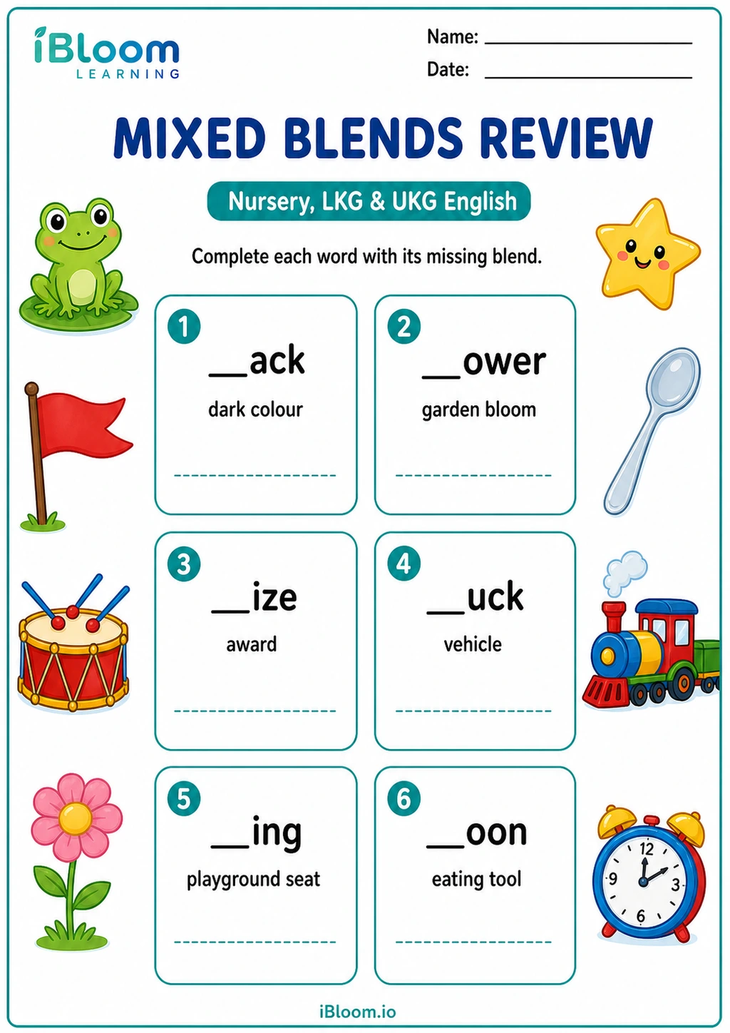 Preview of Mixed Blends Review worksheet
