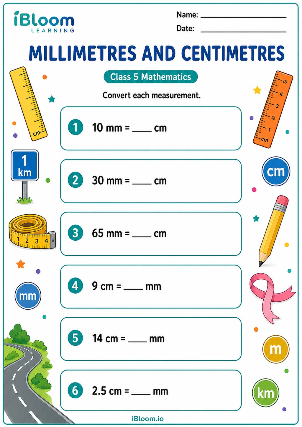 Preview page 1 of Millimetres and Centimetres