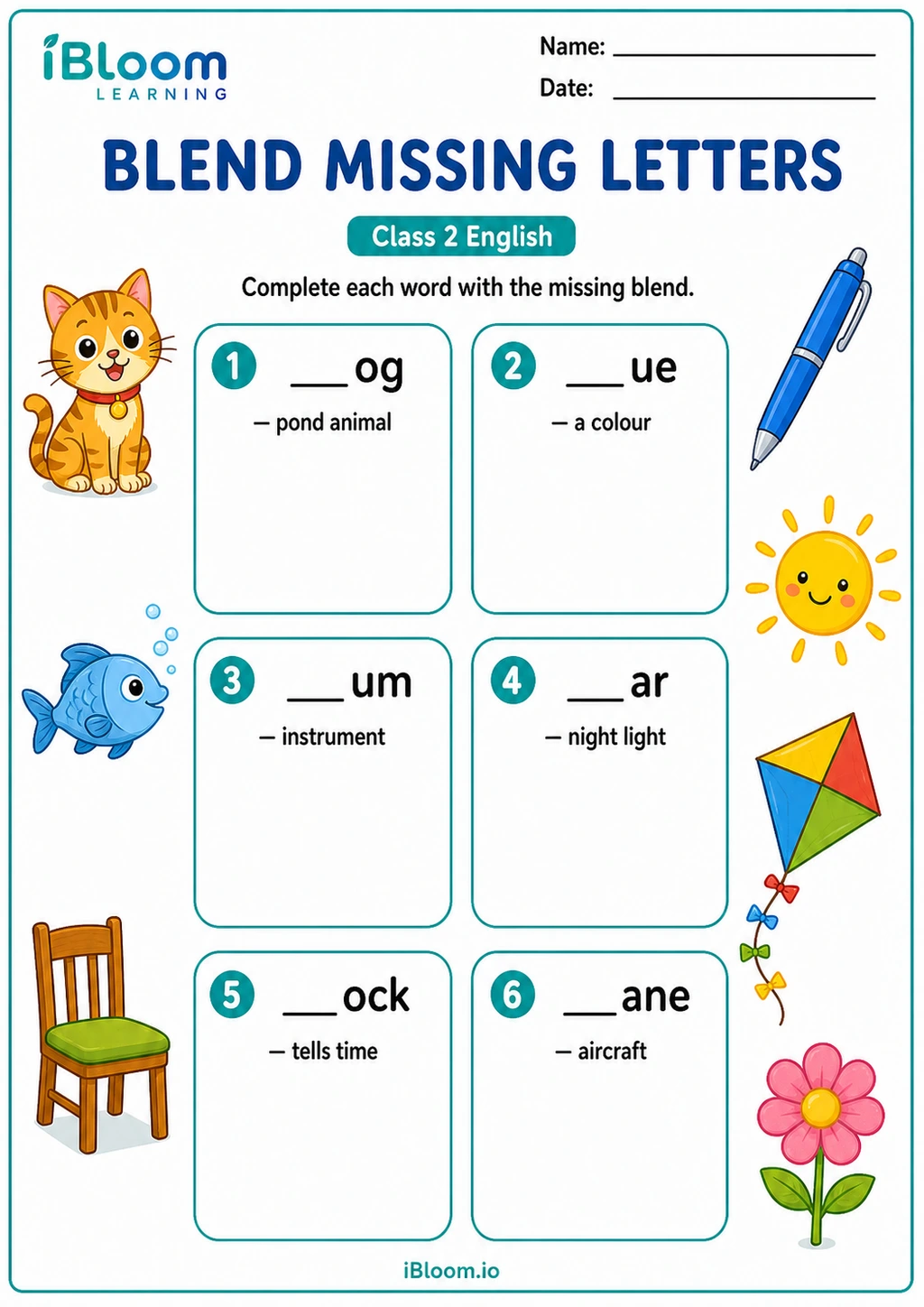 Preview page 1 of Blend Missing Letters