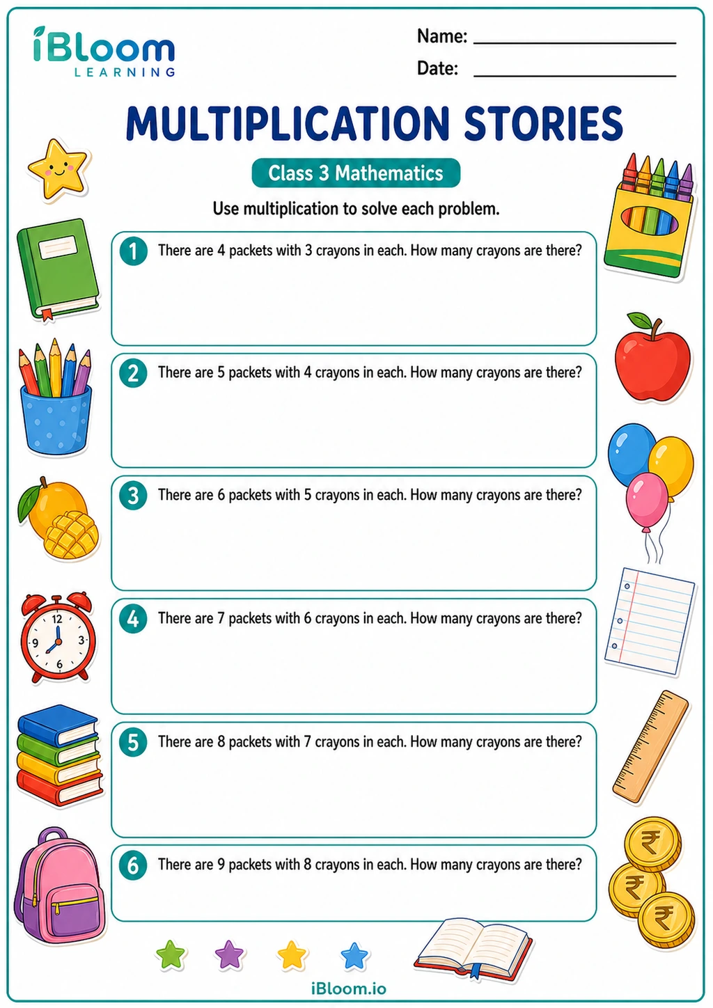 Preview page 1 of Multiplication Stories
