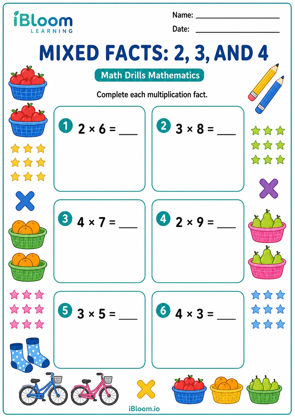 Preview page 1 of Mixed Facts: 2, 3, and 4