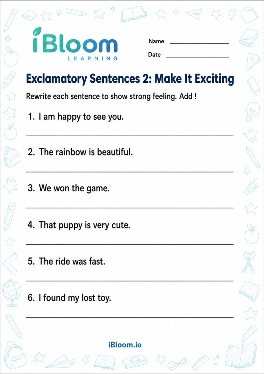 Preview page 1 of Exclamatory Sentences 2: Make It Exciting